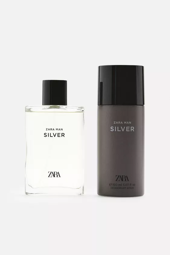 ست عطر مردانه زارا SILVER 90ML + DEODORANT 150ML