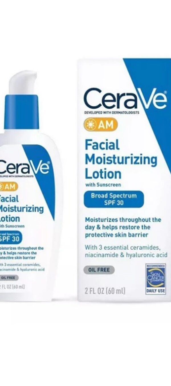 لوسیون مرطوب کننده روزانه صورت CeraVe AM با SPF 30